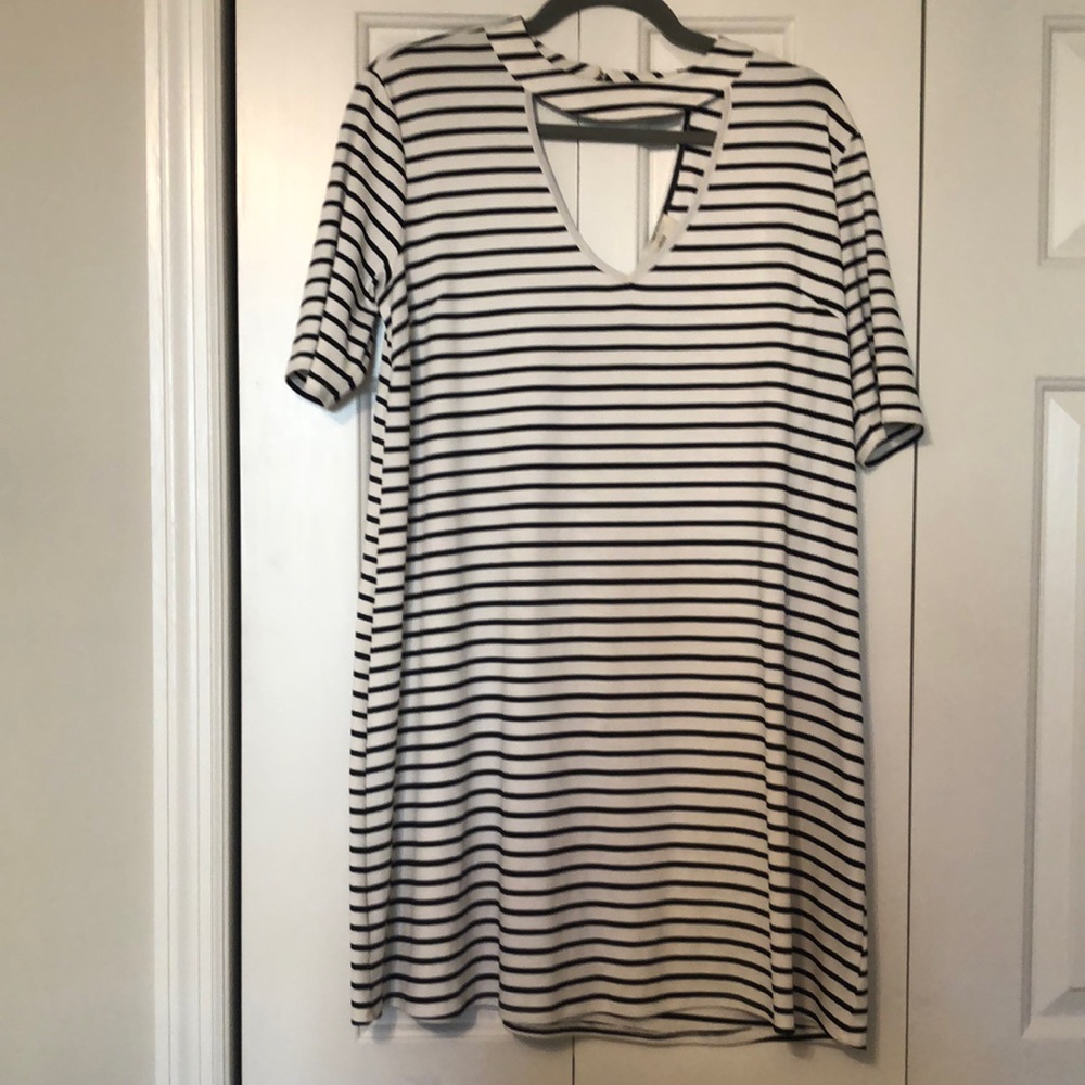The Impeccable Pig striped short sleeve swing dress